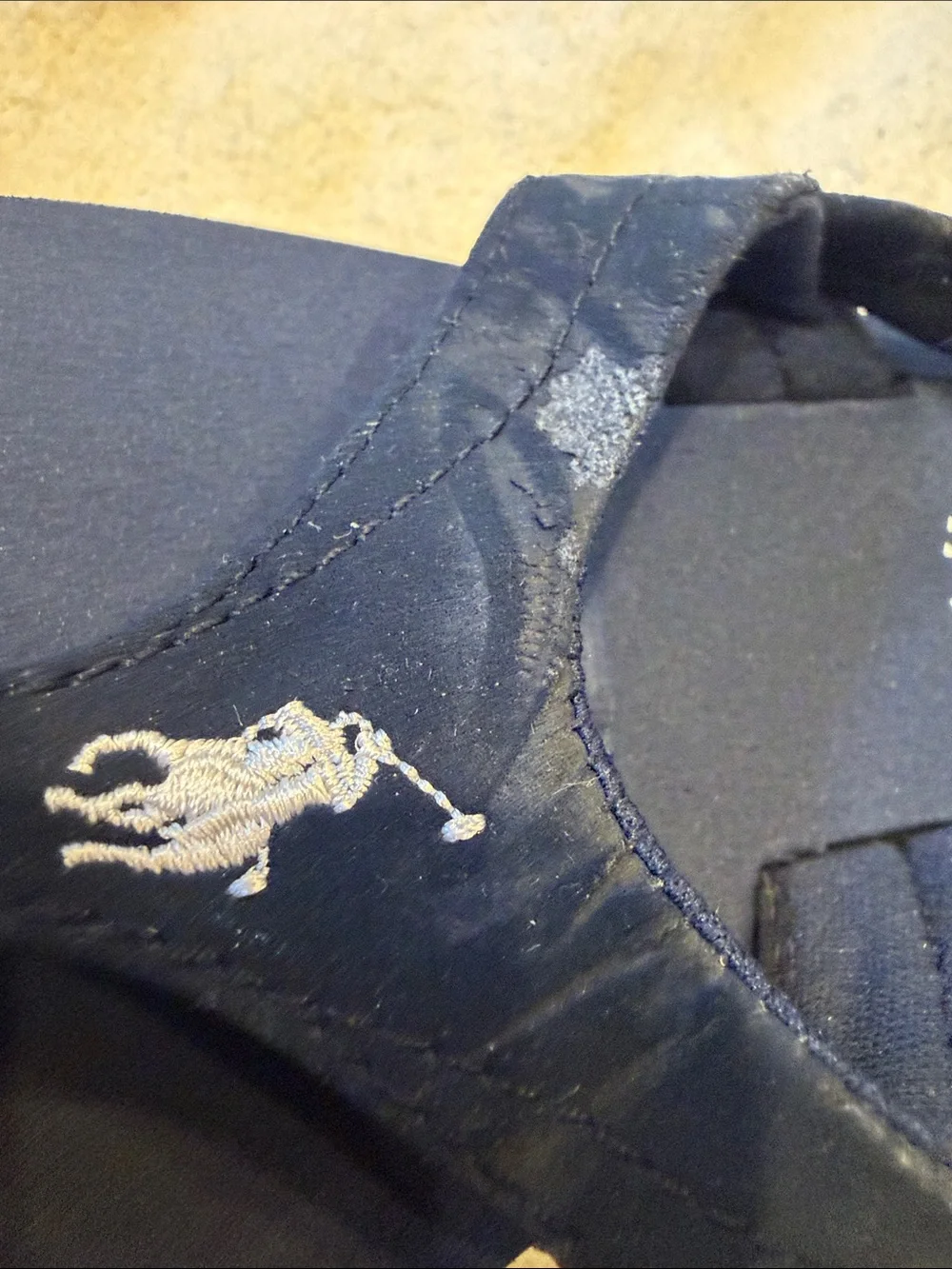 Ralph Lauren Kids Navy Polo Logo Flip Flop Sandals